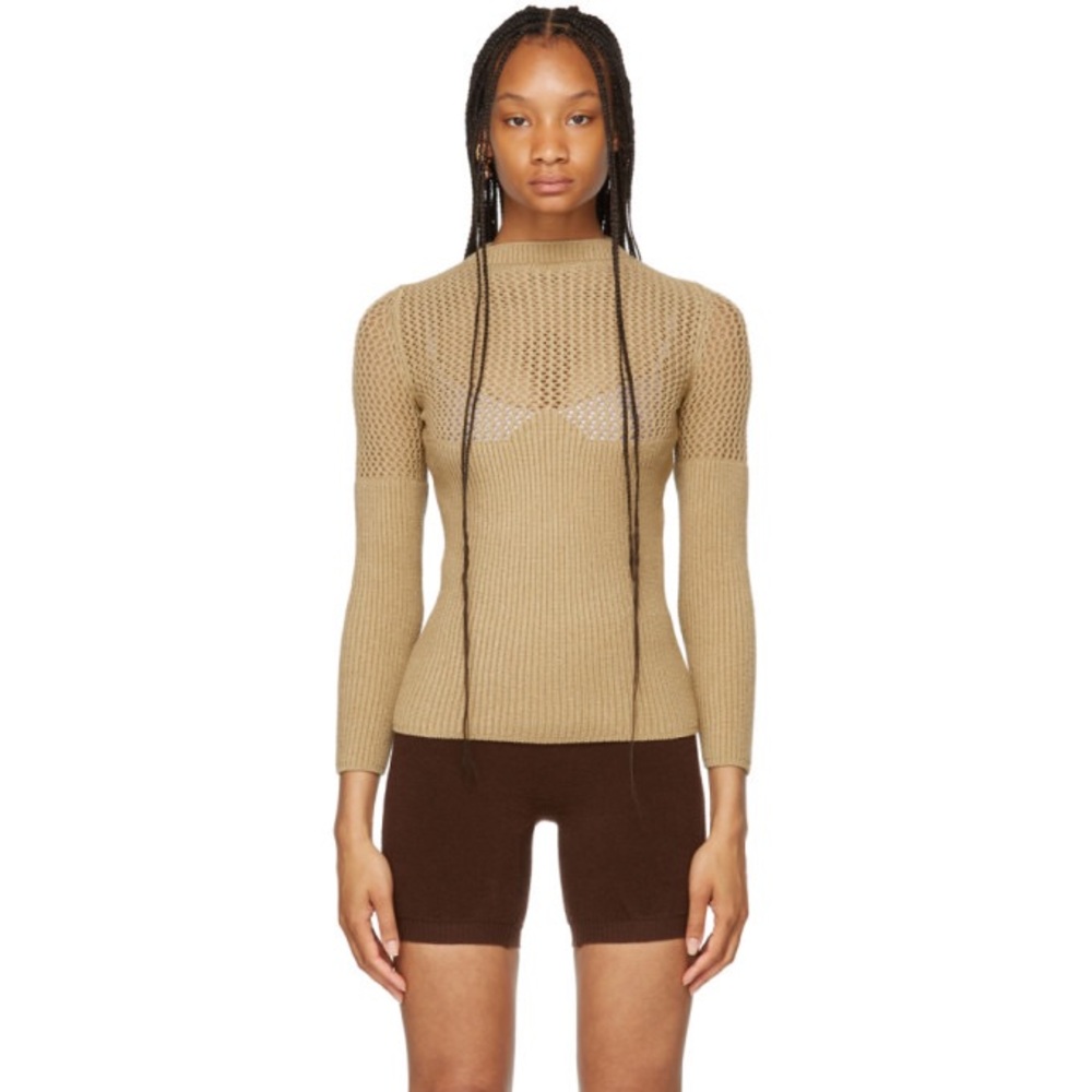 SALE⚠️ISA BOULDER SSENSE Exclusive Beige Otherway Long Sleeve Sweater XS